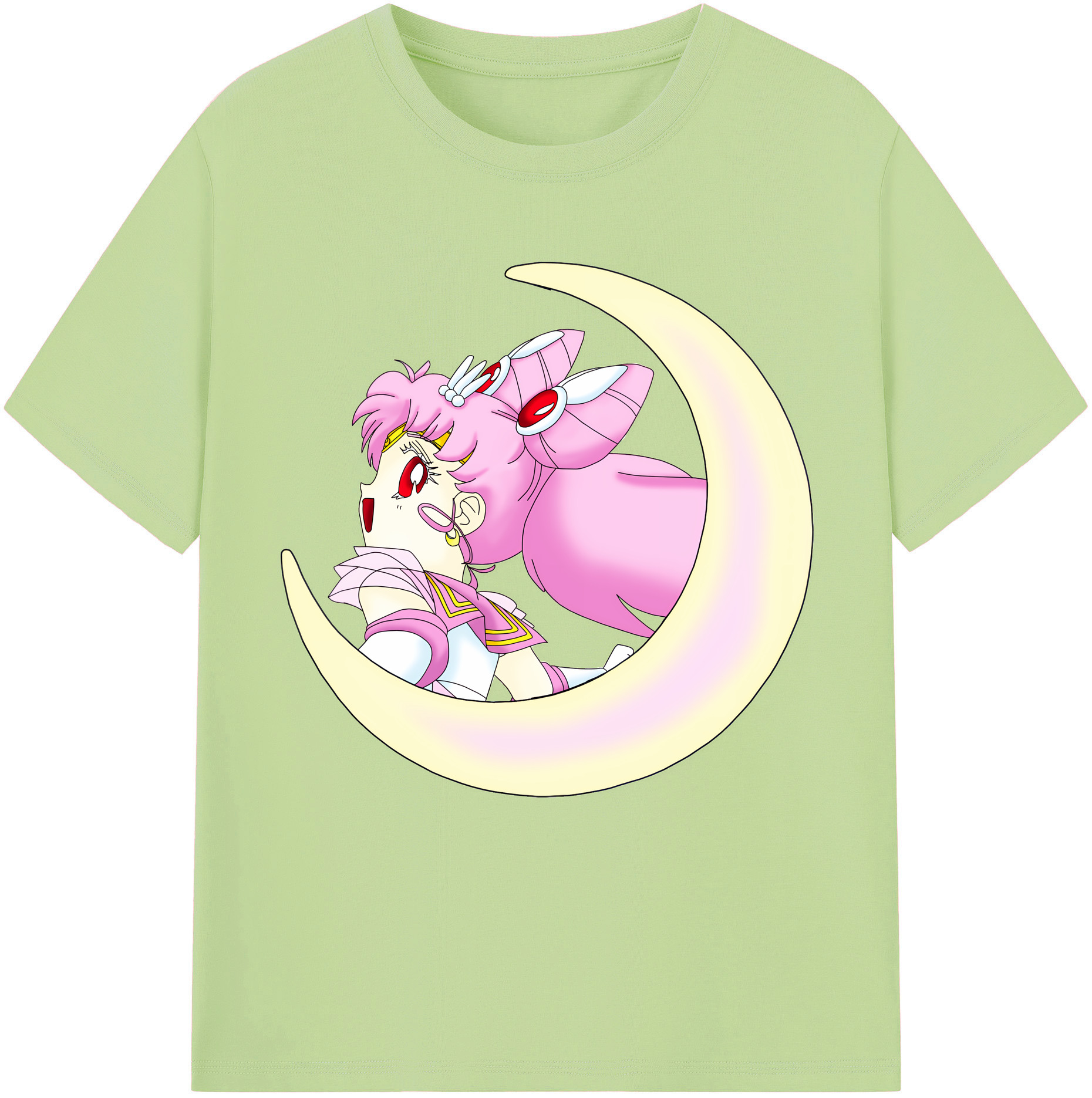 （画像用） 美少女戦士セーラームーン ちびうさ Sailor Moon Chibiusa Tsukino Usagi Small Lady Serenity 綿100％半袖Tシャツ（フロントプリント）